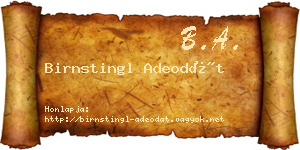 Birnstingl Adeodát névjegykártya